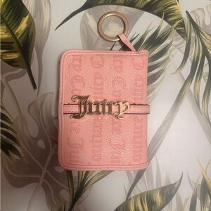 Juicy Couture Pink Key & Card Holder with Gold Accent
